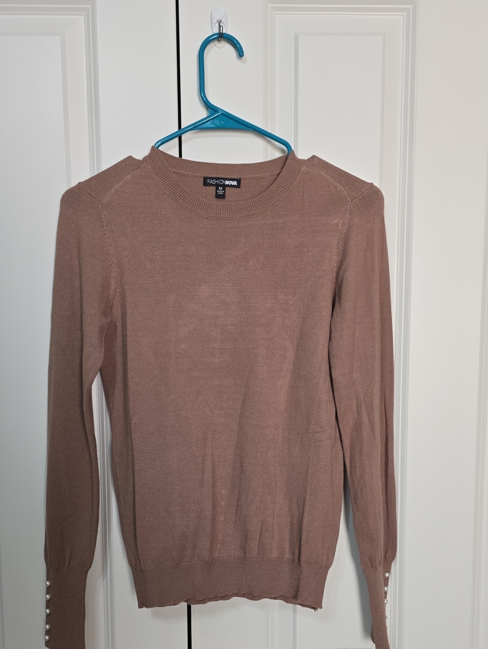 Fashion Nova Women's Crewneck Sweater in Taupe